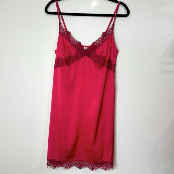Simone Perele Dresses & Skirts - Simone Perele Satin Secrets Chemise Slip Dress Nightgown NEW Pink Lace Sz 8